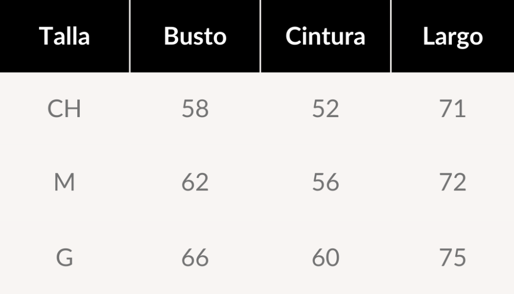 guía de tallas backless jumpsuit corto