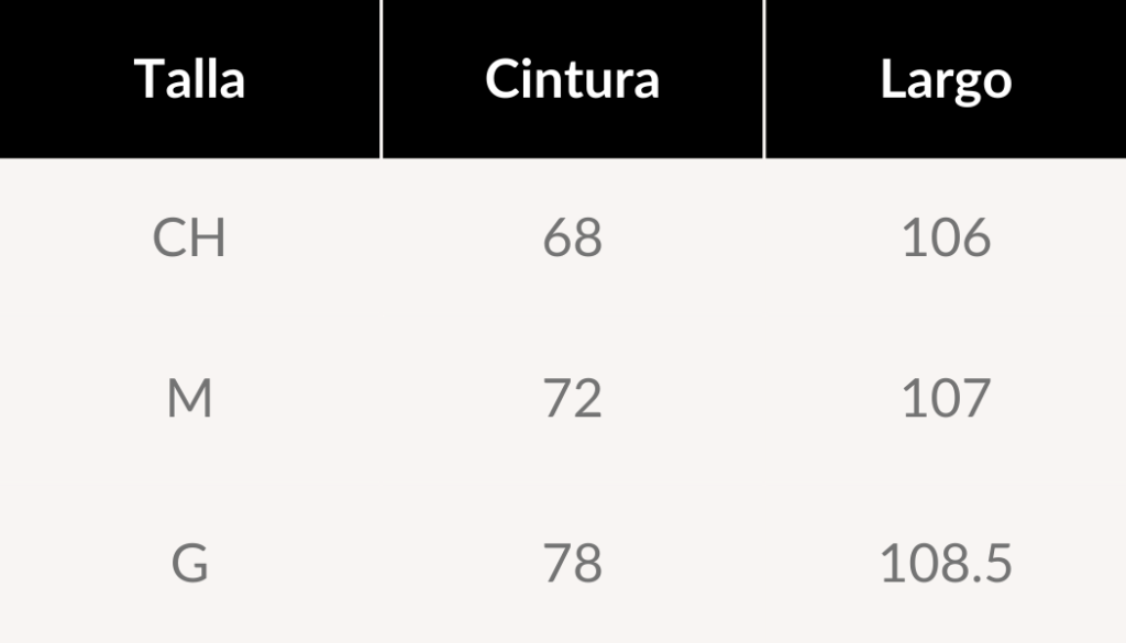 guía de tallas new york pantalón