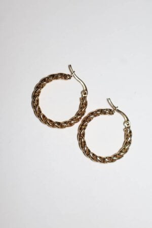 argollas trenzadas color dorado