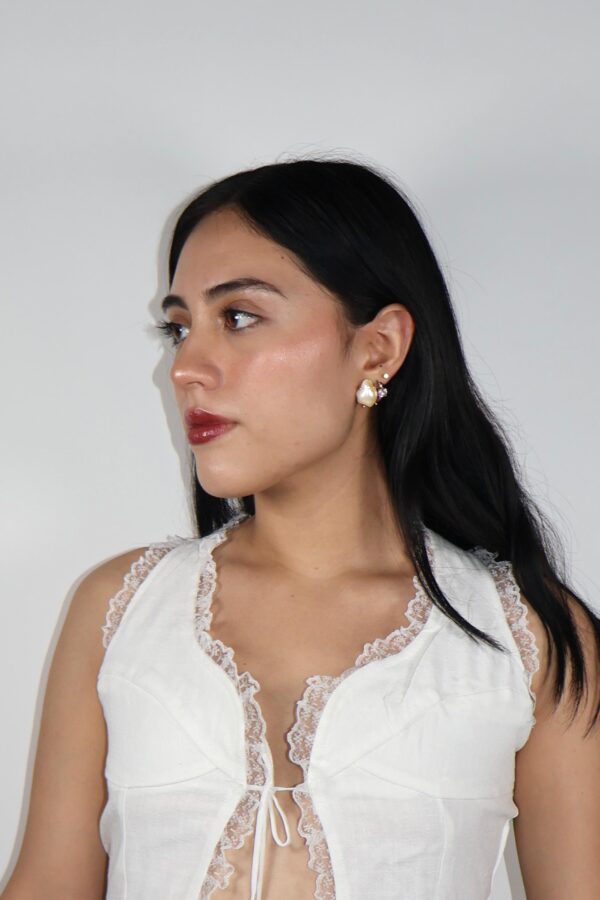Perlas de Agua Dulce Aretes - Imagen 2